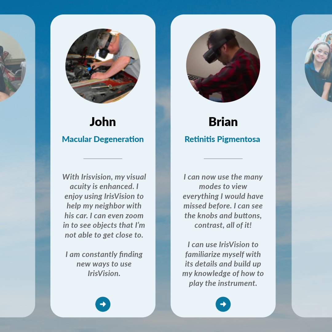 Discover how IrisVision has transformed the lives of people.

👉 Read their stories here: irisvision.com/customer-stori…
💌 If you’re an avid IrisVision user, share your experience with us and inspire others to explore solutions that could change their lives.

#lowvision #IrisVision