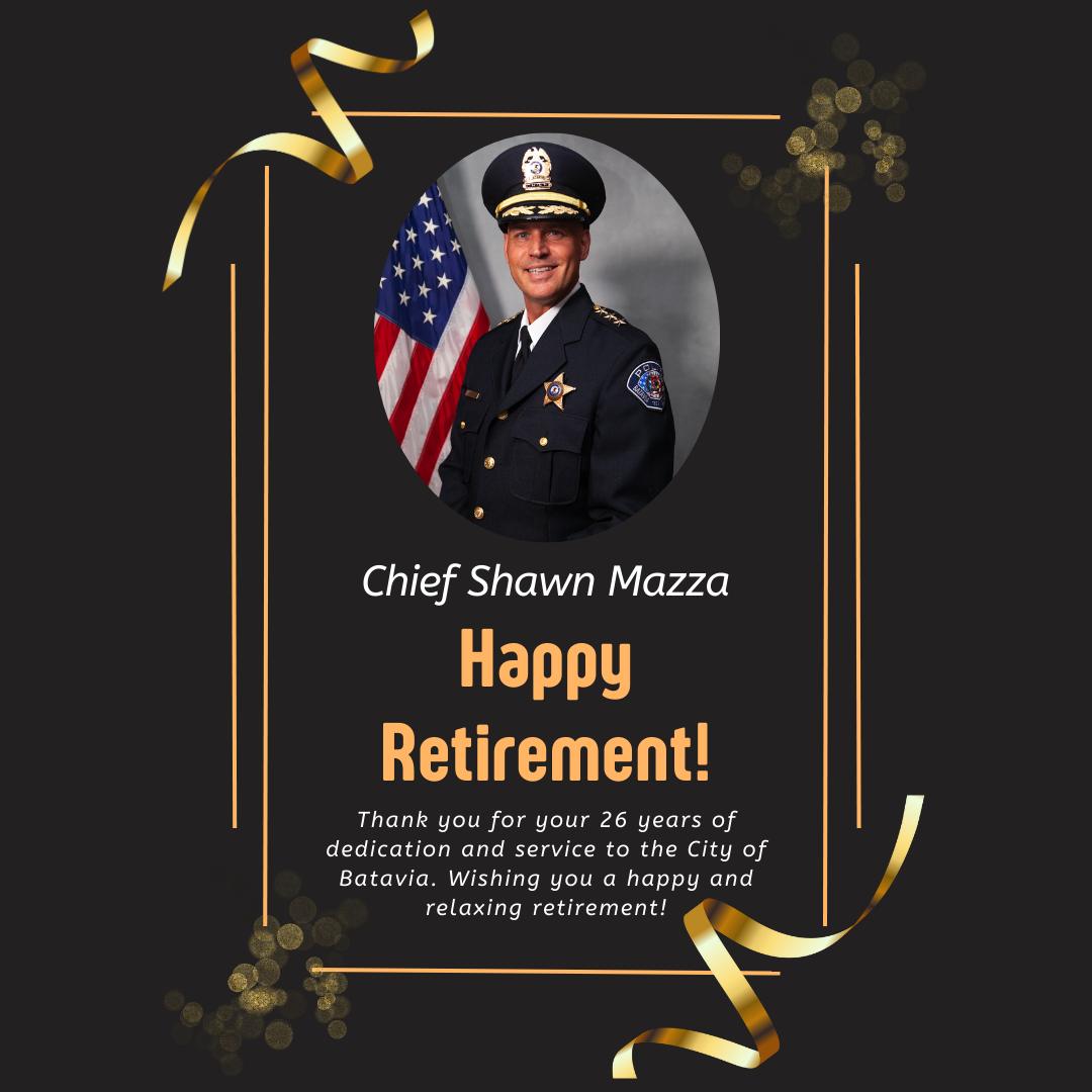 ILPoliceChiefs's tweet photo. Congrats to ILACP member Chief Shawn Mazza on his well-deserved retirement from the Batavia Police Department! Your 26 years of dedicated service and leadership made a lasting impact. Best wishes on your exciting new chapter ahead!

#ThankYouChief #Retirement #Leadership #ILACP https://t.co/Fn3tdp7Egk