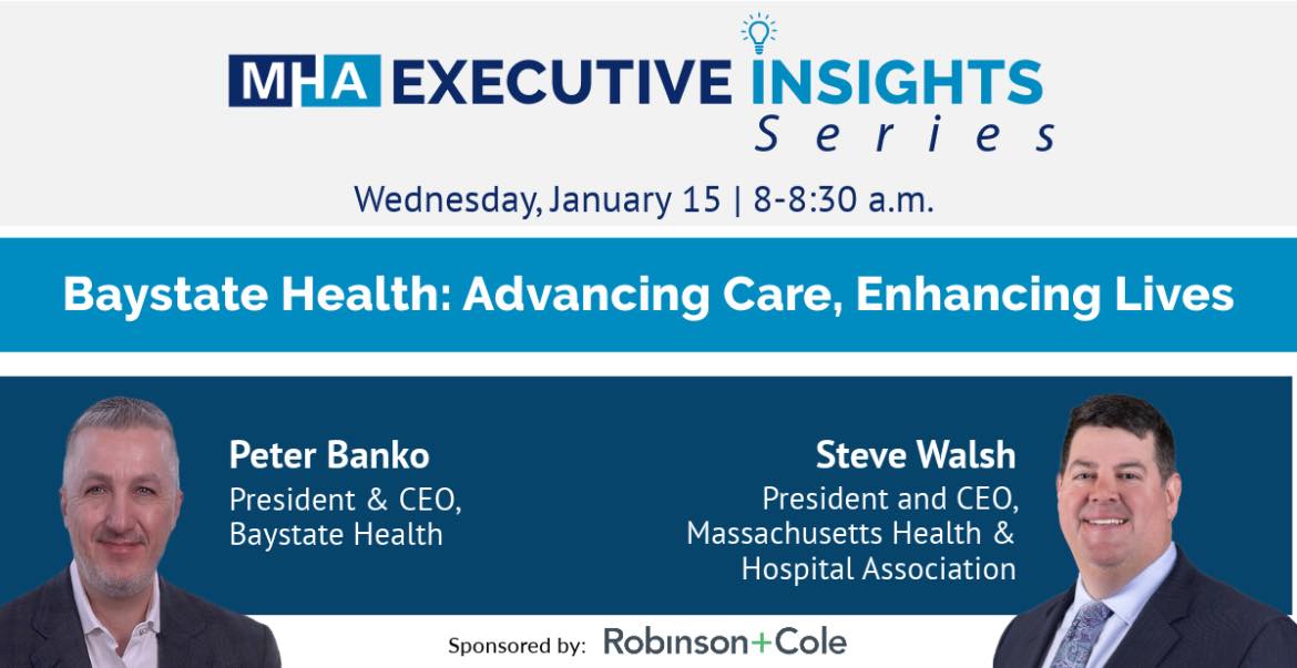 MAHealthHosp's tweet image. TOMORROW: MHA’s #ExecutiveInsights💡 series is back!

Join us as we sit down with @Baystate_Health’s Peter Banko to discuss his career journey, his first six months with the system, and his vision for the future of healthcare: mhalink.org/.../in-convers…