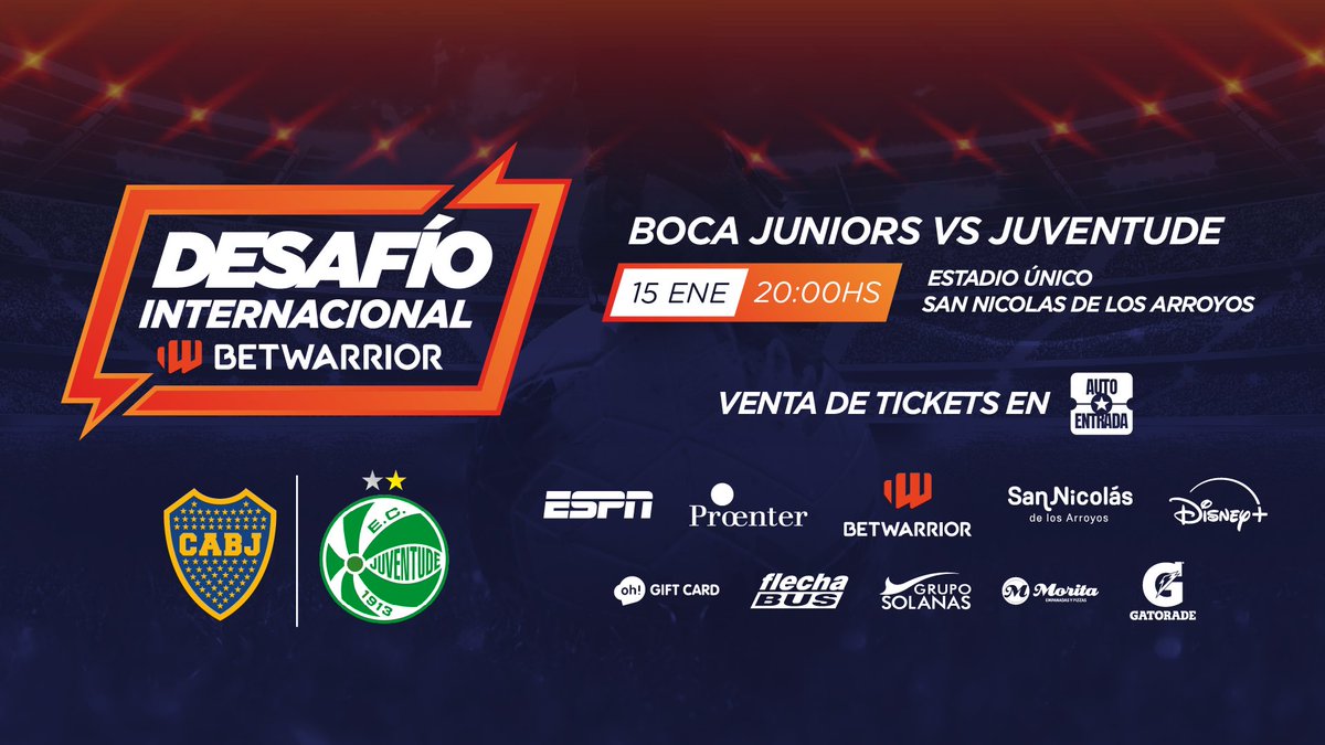 futbolproenter's tweet photo. 🎟️ Continúa la venta de entradas para el partido de Boca ante Juventude en San Nicolás

Adquirí la tuya en: https://t.co/PWRRKZUchK https://t.co/plJpON2DCg