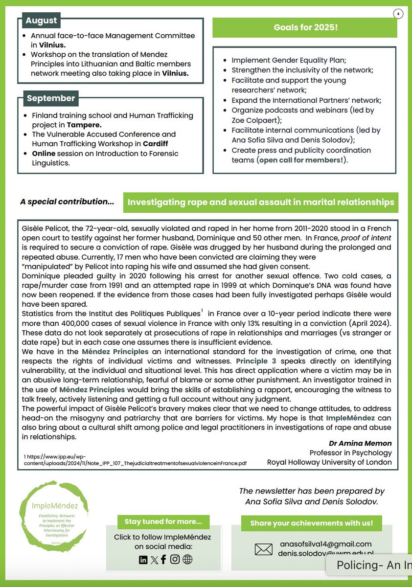 IMPLEMENDEZ (@implemendez) on Twitter photo *Newsletter Release* We are delighted to present the first #IMPLEMENDEZ Newsletter which showcases many of the fantastic engagements that have been, and continue to be, taken by our members to promote best practice interviewing globally. <a href="/davewalshphd/">Prof Dave Walsh</a> <a href="/yvonnedaly/">Professor Yvonne Daly</a> <a href="/COSTprogramme/">COST</a> *Newsletter Release* We are delighted to present the first #IMPLEMENDEZ Newsletter which showcases many of the fantastic engagements that have been, and continue to be, taken by our members to promote best practice interviewing globally. <a href="/davewalshphd/">Prof Dave Walsh</a> <a href="/yvonnedaly/">Professor Yvonne Daly</a> <a href="/COSTprogramme/">COST</a>