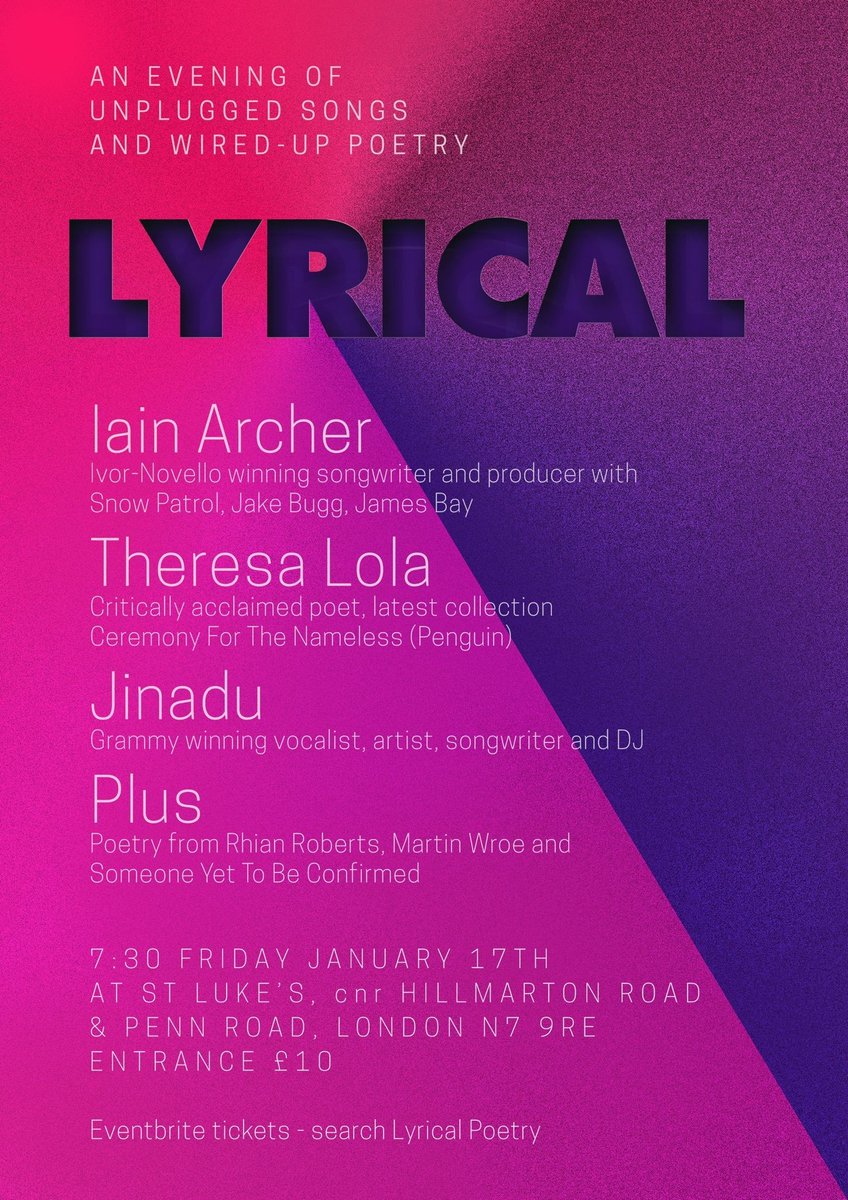 Greenbelt Festival (@greenbelt) on Twitter photo Our friends at St Lukeâs (Holloway, London, once home to Greenbelt HQ) are hosting LYRICAL this Friday, 17 Jan). Ft. Ivor Novello winner and festival favourite <a href="/iainarcher/">Iain Archer</a>, Grammy-winning artist Jinadu, and a host of familiar Greenbelt faces. Tickets: eventbrite.co.uk/e/lyrical-tick⊠Our friends at St Lukeâs (Holloway, London, once home to Greenbelt HQ) are hosting LYRICAL this Friday, 17 Jan). Ft. Ivor Novello winner and festival favourite <a href="/iainarcher/">Iain Archer</a>, Grammy-winning artist Jinadu, and a host of familiar Greenbelt faces. Tickets: eventbrite.co.uk/e/lyrical-tickâŠ