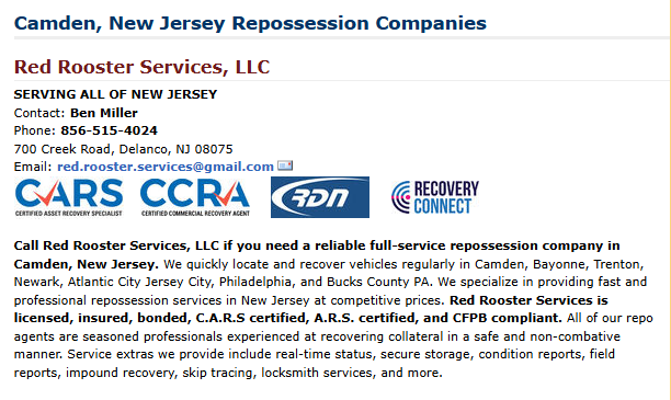 TajLong's tweet photo. Good Morning! It's Taco Tuesday, for those of the faith. This morning, my Repossession Agency Spotlight is on:  ***RED ROOSTER SERVICES, LLC 856-515-4024***a CAMDEN, NEW JERSEY-based REPOSSESSION AGENCY and RDN User Taj Told You on the Top-Ranking Repo Directory! #nj #pa https://t.co/nw0VDFO0kQ