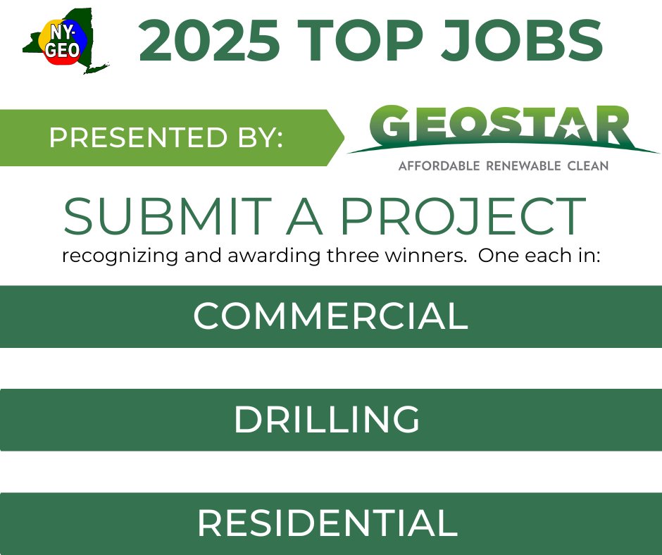 Calling all Geothermal Experts! 
Submit a project for the Top Job Competition at NY-GEO 2025 in Saratoga Springs.
 Learn More Here 👉 loom.ly/YfWFnWU.
#LETSGOGEO
#GEOTHERMAL
#NYGEO2025