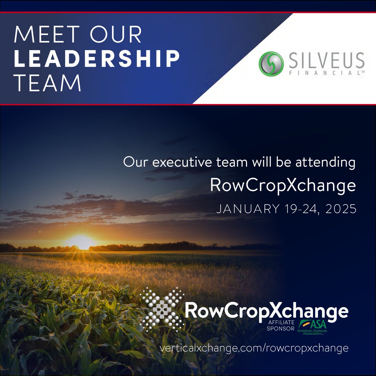 We are excited to have our senior leadership team meeting one-on-one with large corn and soybean growers at RowCropXchange 2025! If you’d like to learn more visit verticalxchange.com/rowcropxchange. #RowCropXchange #VerticalXchange #StrategicPartnerships
