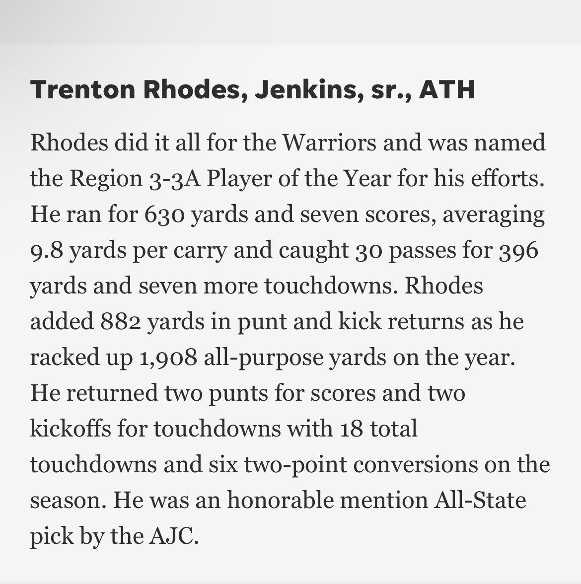 Thank you LORD for an amazing season, 🙏🏽 my teammates, and coaches. Last year my junior year I was only able to play 2 games because of an injury.  The rest of the season I was down mentally but one thing I never did was question God. I Kept faith, and look what God did for me!