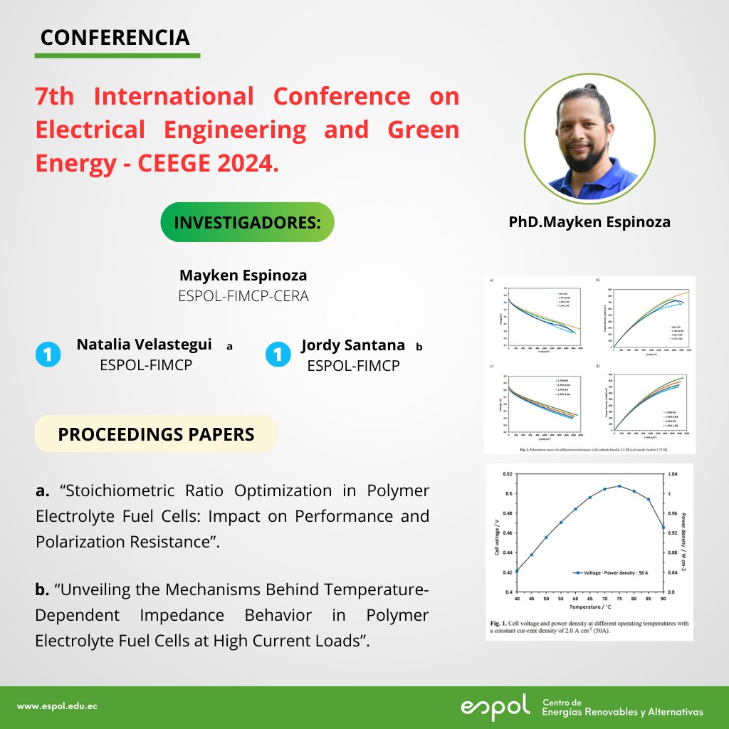 Centro de Energías Renovables y Alternativas (@ceraespol) on Twitter photo 📢Felicitamos a nuestro investigador <a href="/maus_s/">Mayken Espinoza-Andaluz ⚛</a>, Docente de <a href="/espolfimcp/">FIMCP - ESPOL</a>, por su colaboración en dos trabajos presentados en la 7th International Conference on Electrical Engineering and Green Energy, CEEGE 2024, USA.
Más información:
bit.ly/3C7OSgC
bit.ly/3WhOjHS 📢Felicitamos a nuestro investigador <a href="/maus_s/">Mayken Espinoza-Andaluz ⚛</a>, Docente de <a href="/espolfimcp/">FIMCP - ESPOL</a>, por su colaboración en dos trabajos presentados en la 7th International Conference on Electrical Engineering and Green Energy, CEEGE 2024, USA.
Más información:
bit.ly/3C7OSgC
bit.ly/3WhOjHS