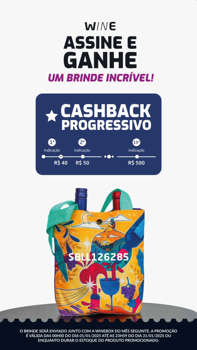 BellaKleines's tweet photo. Que tal assinar o Clube Wine? Utilize o meu link de indicação e ganhe (1) Bag Estampada* + R$ 40 em cashback para usar como quiser no app da Wine.
Aproveite o que há de melhor no mundo do vinho! 
Tim-tim 🍷 https://t.co/vpTYOCfK4F https://t.co/1SfzTHh6t4