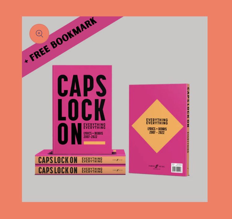 E_E_'s tweet photo. CAPS LOCK ON - Lyrics &amp; Debris (our book with lyrics and pictures of us messing about) sold out but is now back on our store, plus other nice things, all here - 

https://t.co/p23Vw69hA9 https://t.co/MQH3pZhbx3