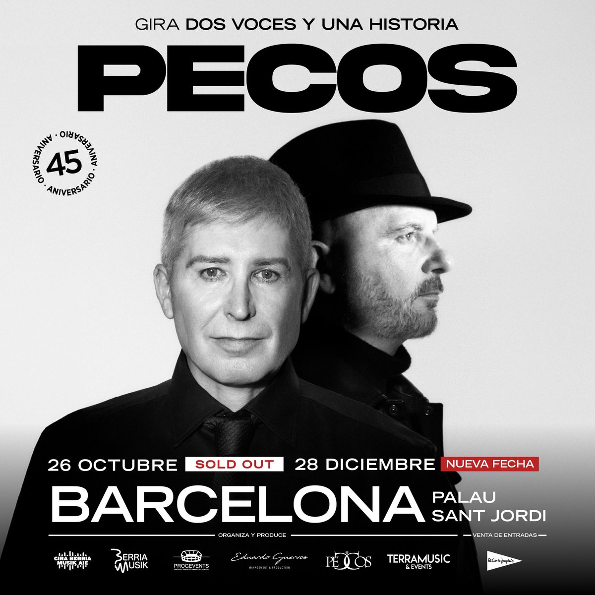 pecos (@pecos_oficial) on Twitter photo La Gira DOS VOCES Y UNA HISTORIA suma nuevas fechas!!!!🗓️🗓️🗓️
Nos vemos con Pecos para celebrar 45 años de grandes éxitos✨✨👏🏻👏🏻
🔹12 jul Tarragona
🔹14 ago <a href="/CMF_SanctiPetri/">Concert Music Festival</a>
🔹28 dic Barcelona
🎟️ entradas disponibles el jueves 16 de enero a las 12:00H
#Pecos La Gira DOS VOCES Y UNA HISTORIA suma nuevas fechas!!!!🗓️🗓️🗓️
Nos vemos con Pecos para celebrar 45 años de grandes éxitos✨✨👏🏻👏🏻
🔹12 jul Tarragona
🔹14 ago <a href="/CMF_SanctiPetri/">Concert Music Festival</a>
🔹28 dic Barcelona
🎟️ entradas disponibles el jueves 16 de enero a las 12:00H
#Pecos