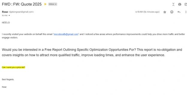 MicrobizS's tweet photo. #shaming #scammers If you're going to attempt to solicit business, it helps if you spell "hello" correctly and use proper grammar. Nobody will take you seriously if you don't know how to use spellcheck or review your own correspondence for grammatical errors. https://t.co/wwKWzjK0Ii