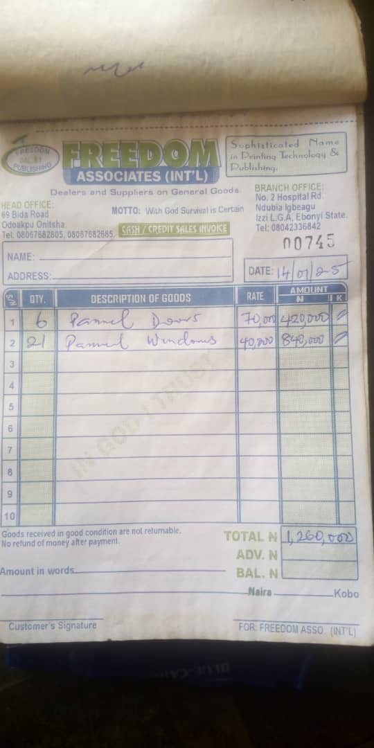 winexviv's tweet photo. Today, we paid for 6 panel doors (N420,000) and 21 panel windows (N840,000) for one of the classroom blocks (5 classrooms).

The total money we received is N3,947,746.68. We have spent in total N3,946,925.75. Our current balance is N820.93

Sadly, we have exhausted our funds and we need to urgently raise more funds right now.

To donate 👇🏼
•Account Name: South East Education Intervention •Bank: WEMA 
•Account Number: 7451470228