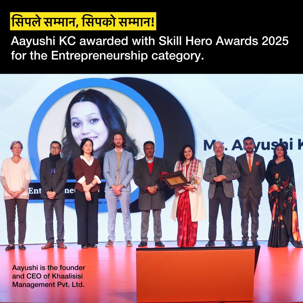 NoNext_Question's tweet photo. Congratulations to all the winners of Skill Hero Awards 2025. 🙌🏼
#skillhero #hero #glocal #nepal #nonextquestion https://t.co/QymETb8NSD
