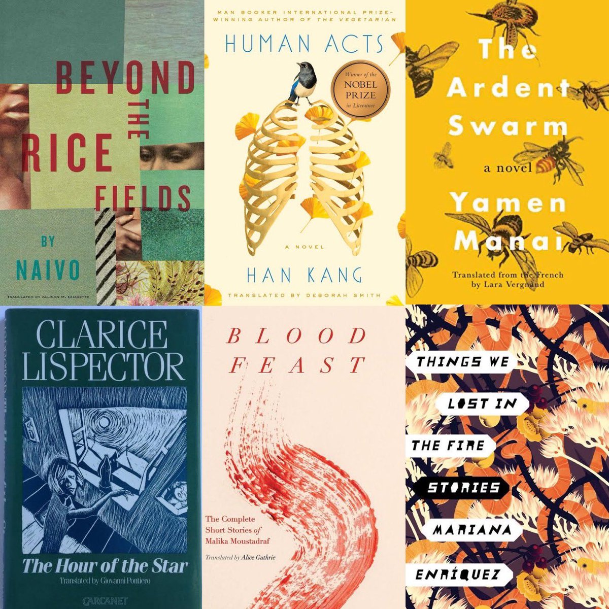 lagunabayfables's tweet photo. some of my favorite translated books! they’re from madagascar, south korea, tunisia, brazil, morocco, and argentina ⭐️ https://t.co/gvhx0bo1lS
