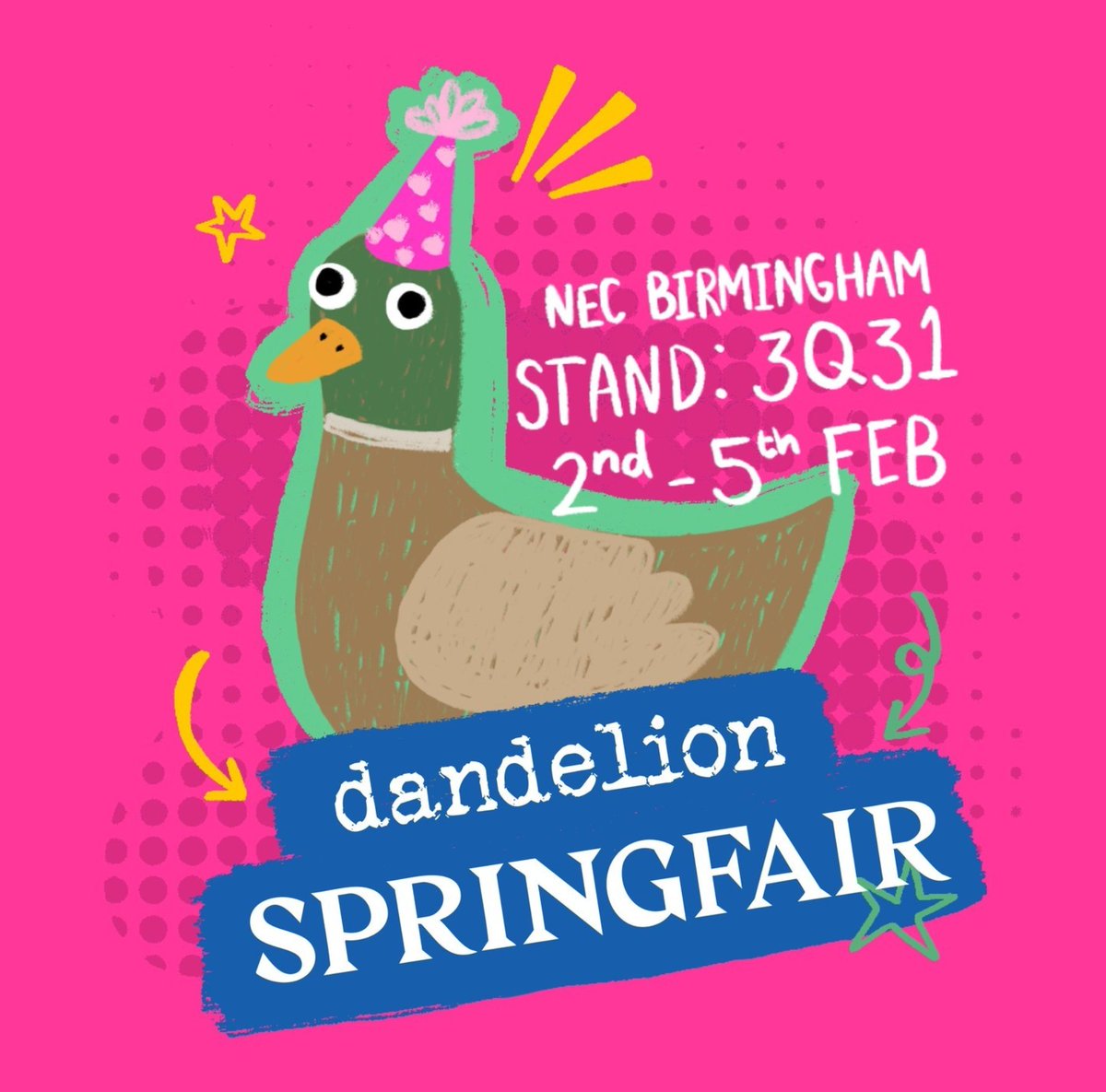 Join us at Hall 3, Stand Q31 from 2-5 Feb at the NEC, Birmingham! 🎉 Discover all our fabulous new additions for 2025. Don't miss it!

#SpringFair #SpringFair2025 #TradeShow #DandelionStationery #CardsAndGifts