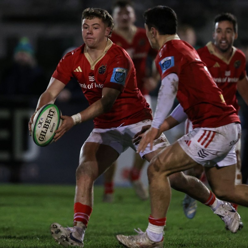 Munsterrugby's tweet photo. Congratulations to our five Munster players who have been selected in the Ireland U20s Men's Six Nations Squad! 👇

Michael Foy, Conor Kennelly, Dylan Hicks, Gene O'Leary Kareem and Eoghan Smyth 🤝

#SUAF ☘️ | @SixNationsU20