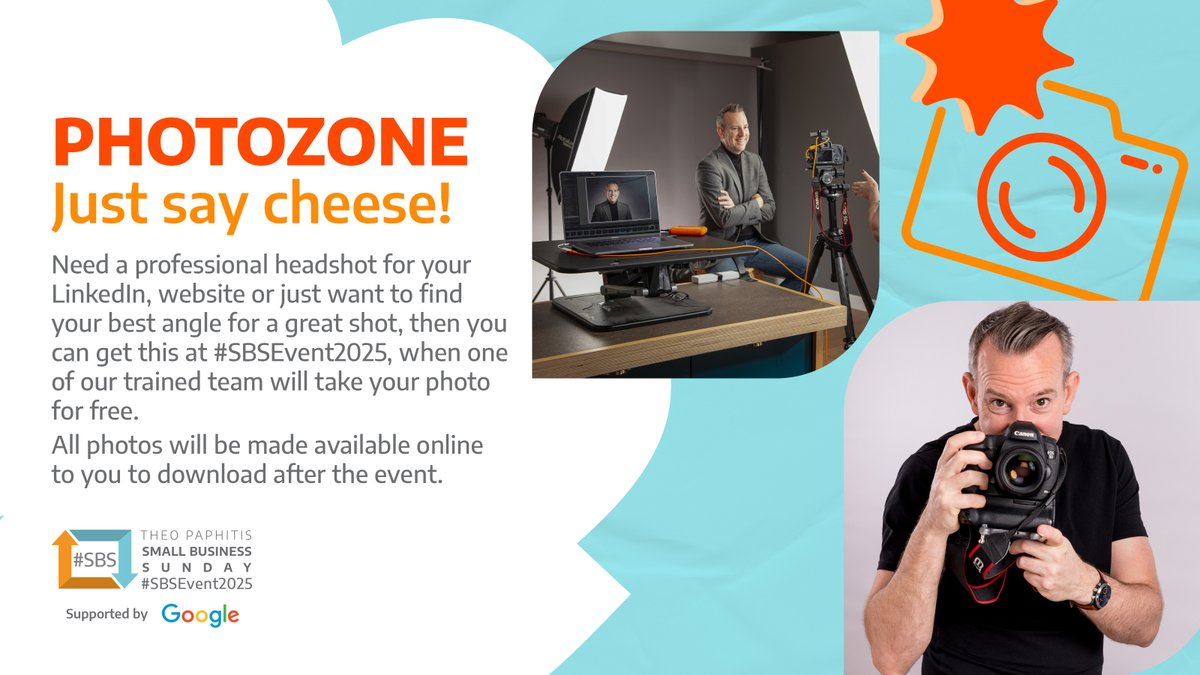 📸📸📸Need a new headshot? Then your luck is in, as the #SBS Photo Team are once again offering this for free at the event.  Pick your best angle and say cheese! 
#SBSWinnershour #SBSEvent2025 #NewPhoto 
📸📸📸#SayCheese