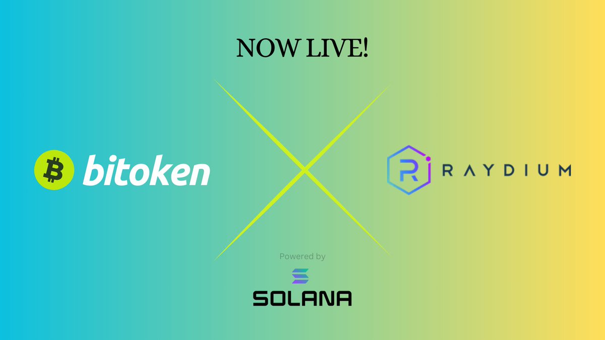 #Bitoken ( $BTN ) is now live trading on #Raydium; check it out and fill your bag before it skyrockets. raydium.io/swap/?inputMin…