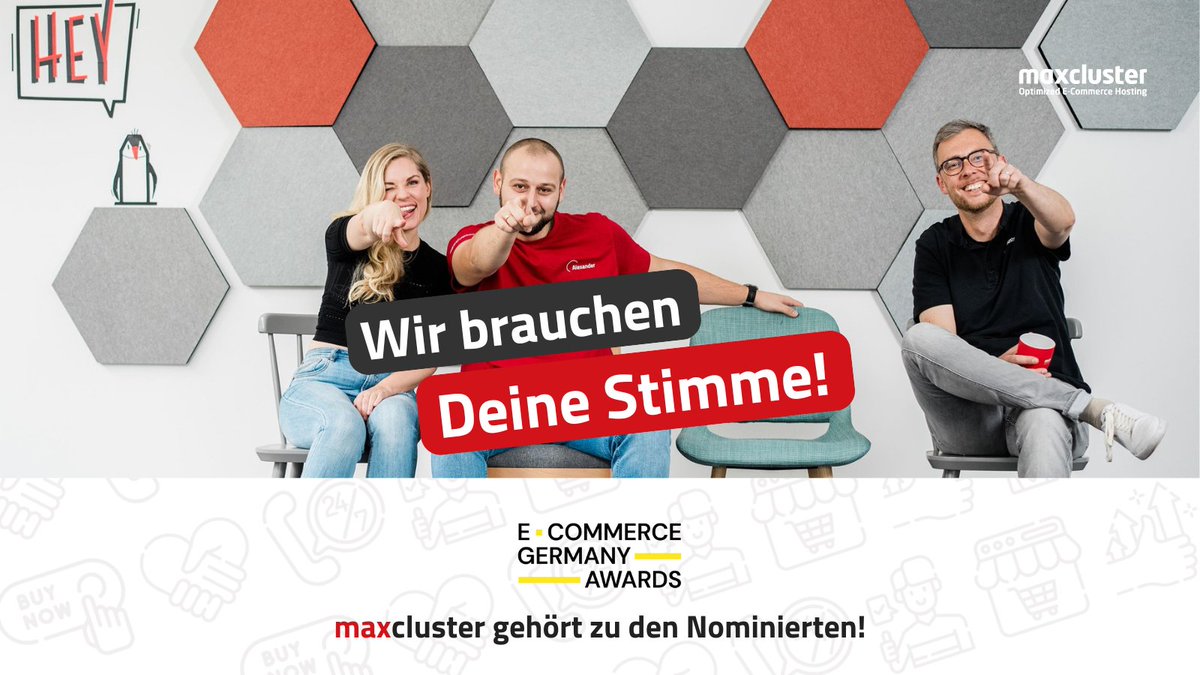 maxcluster's tweet image. Deine Stimme zählt: Vote bei den E-Commerce Germany Awards 2025 für #maxcluster &amp;amp; @Eightmylez! 🏆

Stimme bis zum 23. Januar um 14:59 Uhr ab &amp;amp; hilf uns, den Platz 1 zu sichern! 💪

👉 Vote für maxcluster: ecommercegermanyawards.com/vote/245791 

👉 Vote für 8mylez: ecommercegermanyawards.com/de/vote/245659