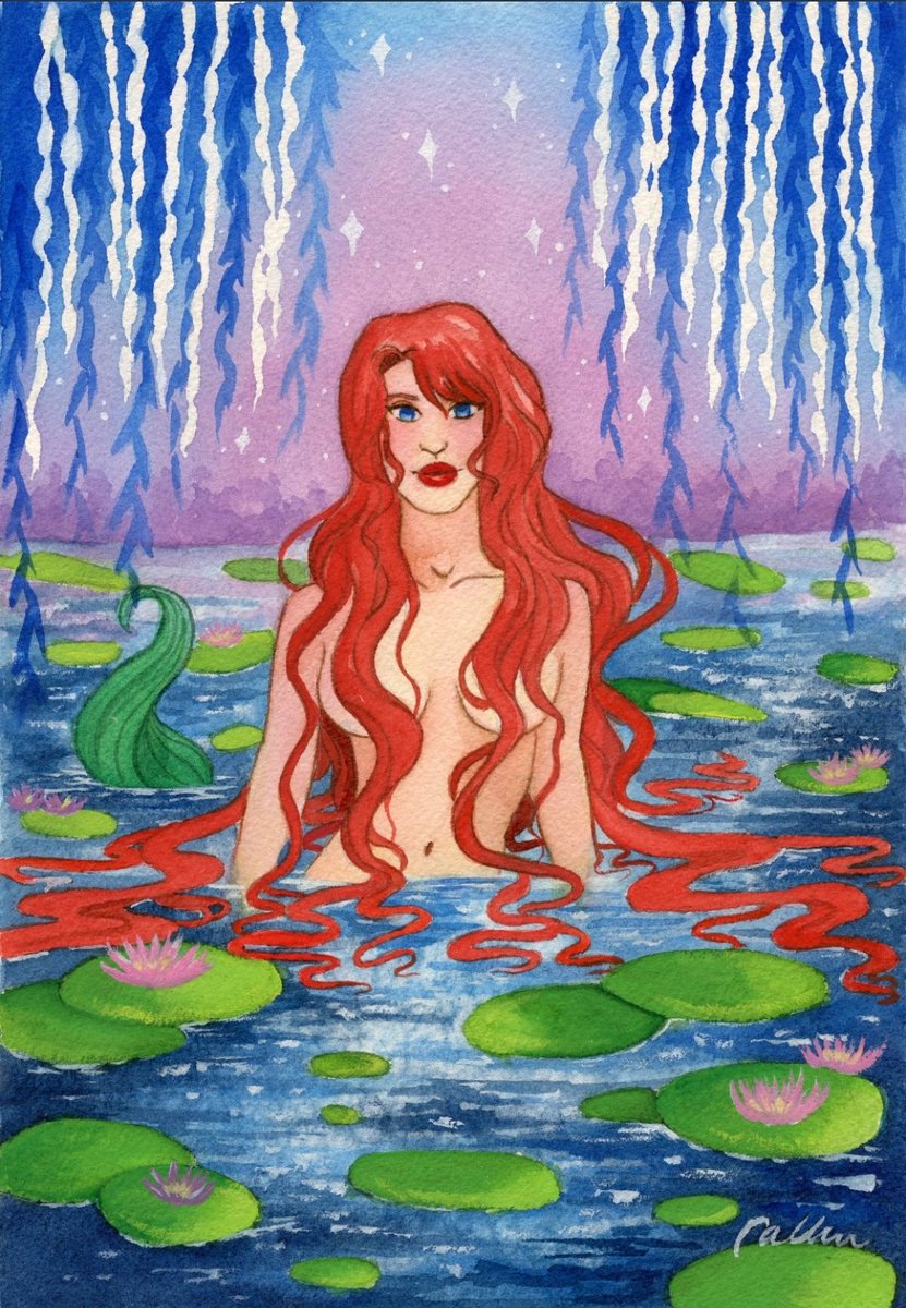 akari09's tweet photo. Hi #portfolioday!!

I'm Caitlin, a watercolor fantasy artist. I like painting dreamy couples and mermaids. https://t.co/3y80FAvFhw