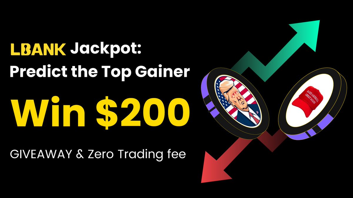 LBank_Exchange's tweet photo. 💥 TRUMP & MAGA Gain Prediction Event!

🗓 Event Period: January 14, 2025 – January 20, 2025

🎁 Follow the steps below for your chance to win ZERO trading fees or a 10 USDT reward!

How to Join:
1️⃣ Follow @LBank_Exchange
2️⃣ Retweet this post & tag 3 friends
3️⃣ Join LBank’s Telegram community: https://t.co/wpLq9PXlSi
4️⃣ Register on LBank & fill out this Google Form with your prediction: https://t.co/qd1UOd1Jqi

✨ Rewards:
•10 users will enjoy ZERO trading fees on TRUMP/USDT or MAGA/USDT during the event (rebated in USDT).
•20 participants will receive 10 USDT each!

Think you’ve got what it takes? Join now! 🚀

#LBank #CryptoGiveaway #TRUMP #MAGA