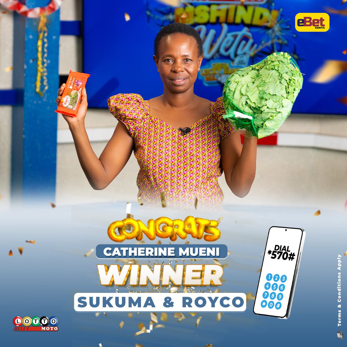 ebet_kenya's tweet photo. Mwambie Cathrine neno moja baada ya yeye kujishindia skuma wiki na Royco, kwenye lottomoto Live.

Cheza kwa kubonyeza *570#

#lottomoto #luckygame https://t.co/HfdJOKfNRF
