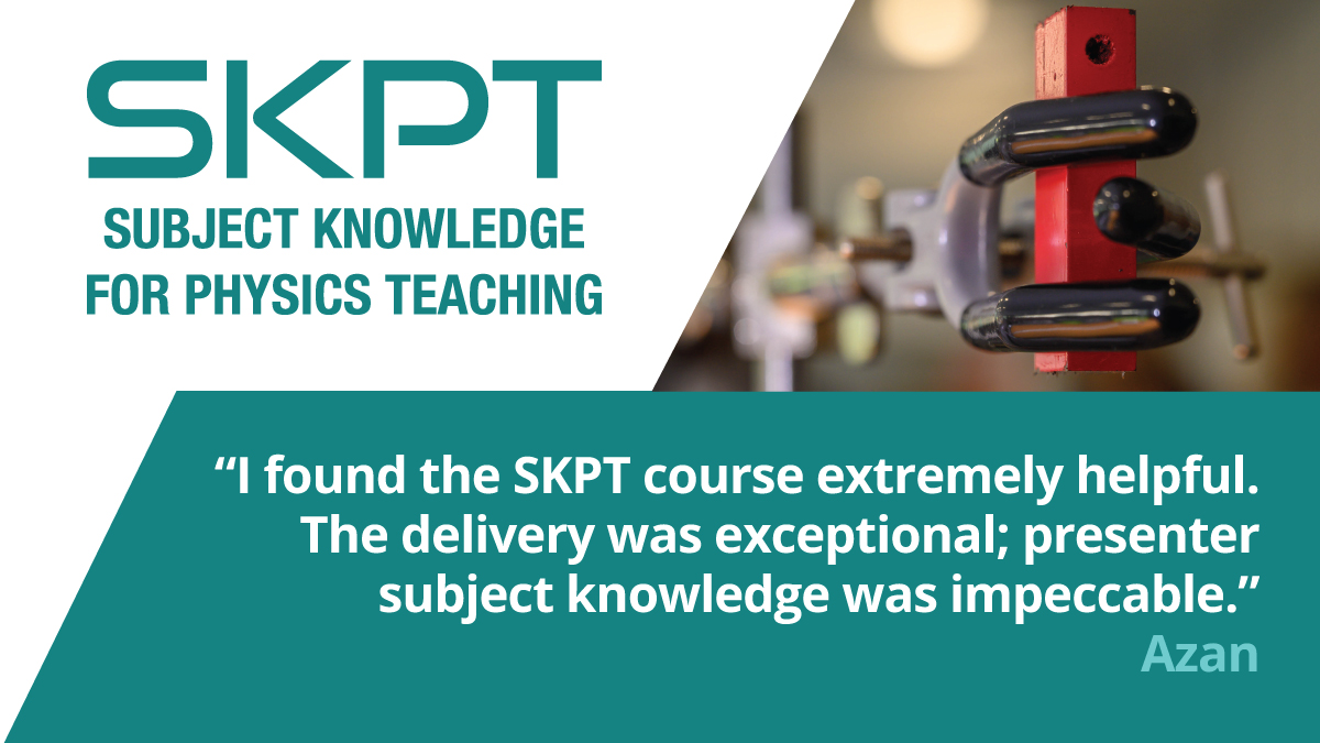 Teaching KS3/4 physics out of specialism? 
New Year resolution to fix the physics fear? 
Sign up for FREE #SKPT subject knowledge CPD  

Sessions on #Energy and #MatterAndSpace start this month at locations across England 

Still time to book 
loom.ly/MKcNfqo