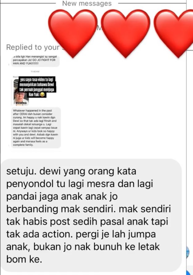 pelisahh's tweet photo. nah cuz if im the mom and my mabuk cinter ex husband posted these screenshots of people saying the homewrecker did a better job at being my kids' mom than me, someone WILL masuk kubur https://t.co/JVgVw72Ksn