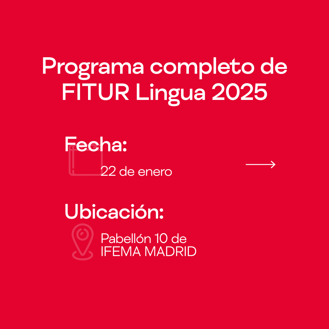 fitur_madrid's tweet photo. 📚 #FITURLingua 2025 destacará el turismo idiomático como motor cultural, educativo y económico. El 22 de enero en el Pabellón 10, expertos debatirán tendencias, desafíos y casos de éxito.

➡️ Organizado por FITUR y @federacionele

https://t.co/oUHBmPUT9F https://t.co/ZUy0UQppE8