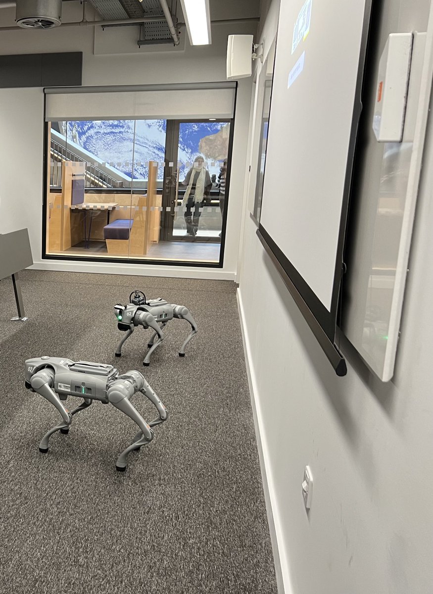 Dimitrios Kanoulas (@dkanou) on Twitter photo First day teaching Legged Robotics at <a href="/UCLEast/">UCL East campus</a> with actual legged robots in the class. First day teaching Legged Robotics at <a href="/UCLEast/">UCL East campus</a> with actual legged robots in the class.