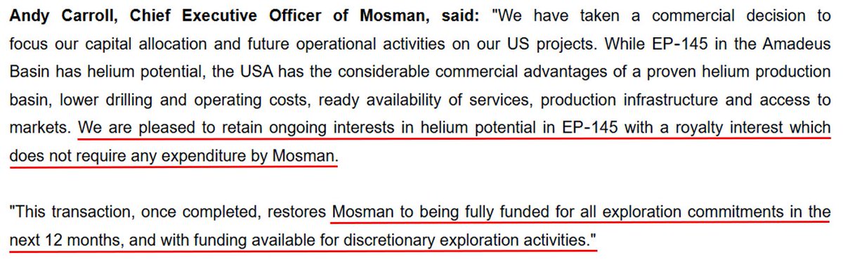 StallardMichael's tweet photo. Extremely positive step forward for #MSMN today with the sale of #EP145. It would have been a costly endeavour and have instead come away with cash in bank &amp; 5% royalties on all future #Hydrogen &amp; #Helium developed at EP145. Great play @Mosmanoilandgas. Clear focus now on US Ops! https://t.co/gKBX42noLc