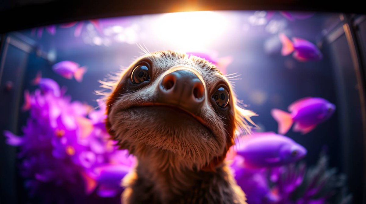 bethesloth1's tweet photo. Sloth’s made it to the aquarium 🦥🐟 Mesmerized by the fishes, dreaming of slow swims and underwater naps. This is peak chill. 🌊✨ #BeTheSloth #UnderwaterVibes https://t.co/ccYVfYg4JK
