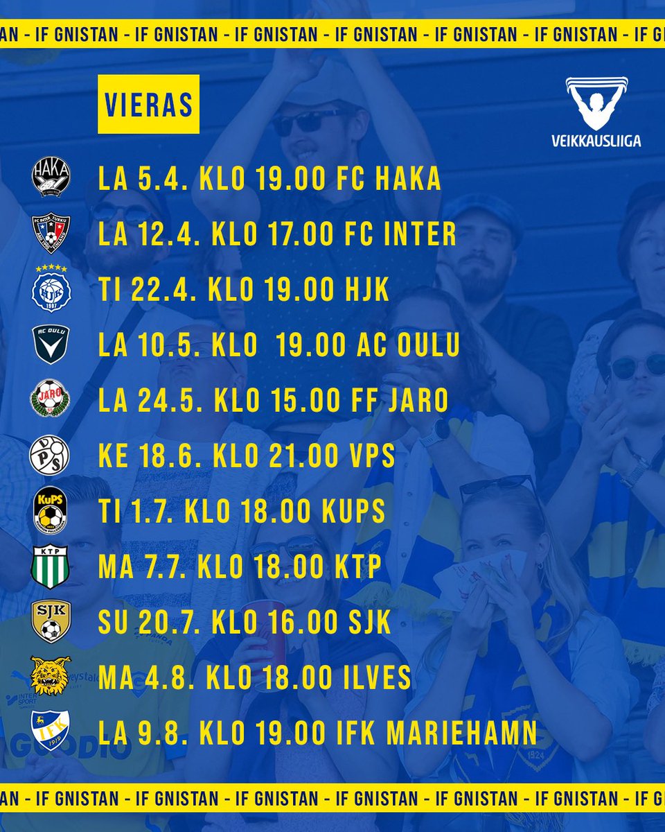 𝐎𝐭𝐭𝐞𝐥𝐮𝐨𝐡𝐣𝐞𝐥𝐦𝐚𝐦𝐦𝐞 𝐕𝐞𝐢𝐤𝐤𝐚𝐮𝐬𝐥𝐢𝐢𝐠𝐚𝐤𝐚𝐮𝐝𝐞𝐥𝐥𝐞 𝟐𝟎𝟐𝟓, 𝐨𝐥𝐤𝐚𝐚 𝐡𝐲𝐯𝐚̈! 🙌🏽

#OgelinOma #Gnistan #Veikkausliiga