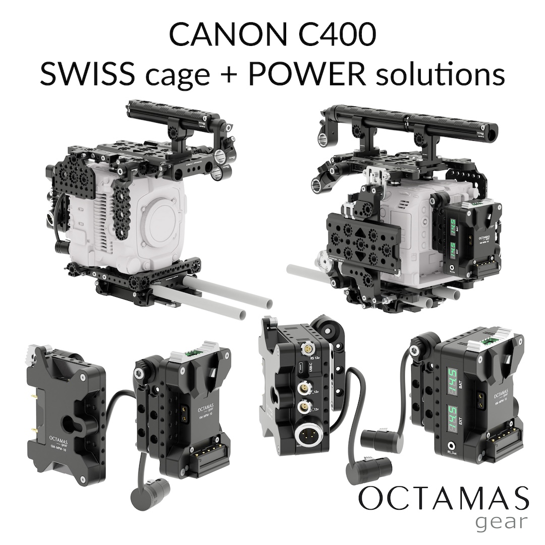 OCTAMASgear's tweet photo. Canon C400 is fully integrated in our SWISS cage Universe – ONE CAGE FITS ALL

► https://t.co/vPFv6umIAC

BASE, ADVANCED and FULL SETS available with two POWER Solutions

MICRO POWER PLATE

POWER BOX PRO MICRO

SWIVEL MOUNT I

#C400 #canoneos #canon https://t.co/NmB4LdwgJ4