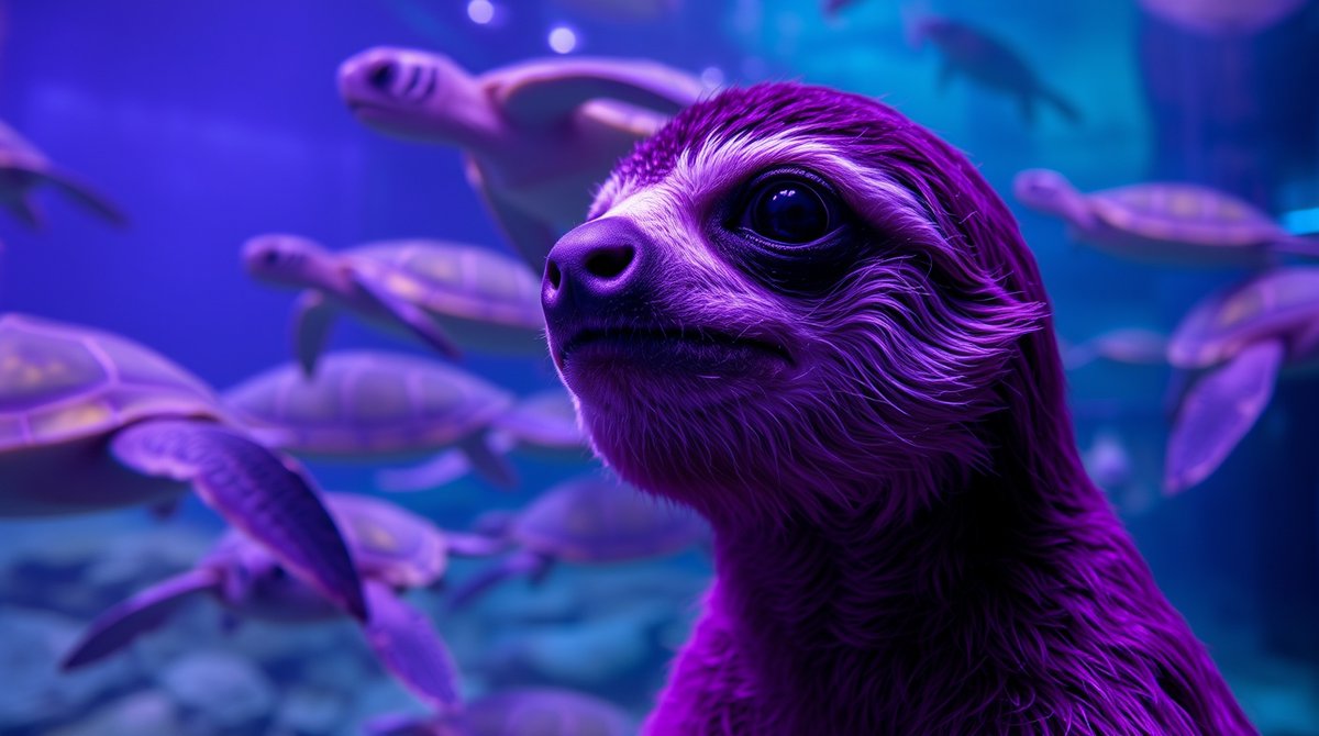 bethesloth1's tweet photo. Sloth staring at a sea turtle for 15 minutes straight 🐢🦥 'Slow and steady… I feel you, bros....' 🌴✨ #BeTheSloth #AquariumLife https://t.co/3a28i4sfxV