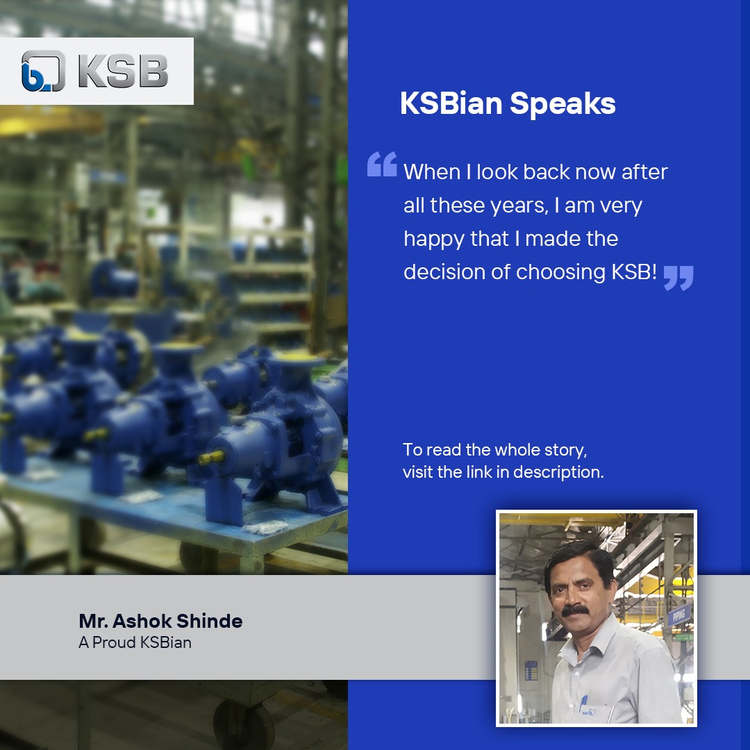 ksb_india's tweet image. Read the story of Mr. Ashok Shinde, KSBian who began his career with KSB Limited in 1981. Reflecting on his career, he believes that choosing KSB early on was the best decision he made

Click here: ksb.com/en-in/company/….

#KSBianSpeaks #LongServiceRecognition #KSB #KSBLimited