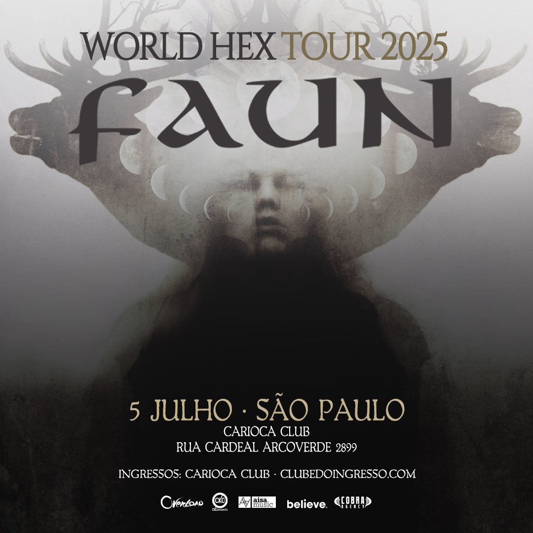 Overload orgulhosamente apresenta: Faun no Brasil! A World Hex Tour passa por São Paulo em única apresentação no Carioca Club.

Os ingressos estarão à venda na sexta-feira às 10h pelo Clube do Ingresso.