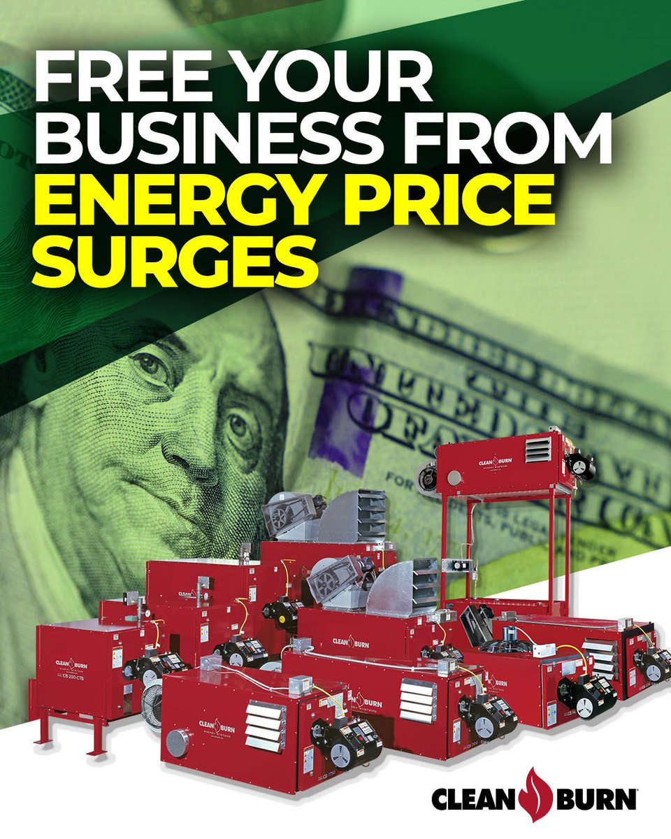 cleanburn's tweet image. Tired of rising energy prices? Clean Burn waste oil furnaces convert your waste oil into a free, renewable heat source.

Find out more at cleanburn.com or locate a distributor near you.

#CleanBurn #FreeHeat #RisingEnergyPrices #WasteOilRecycling #MadeInUSA
