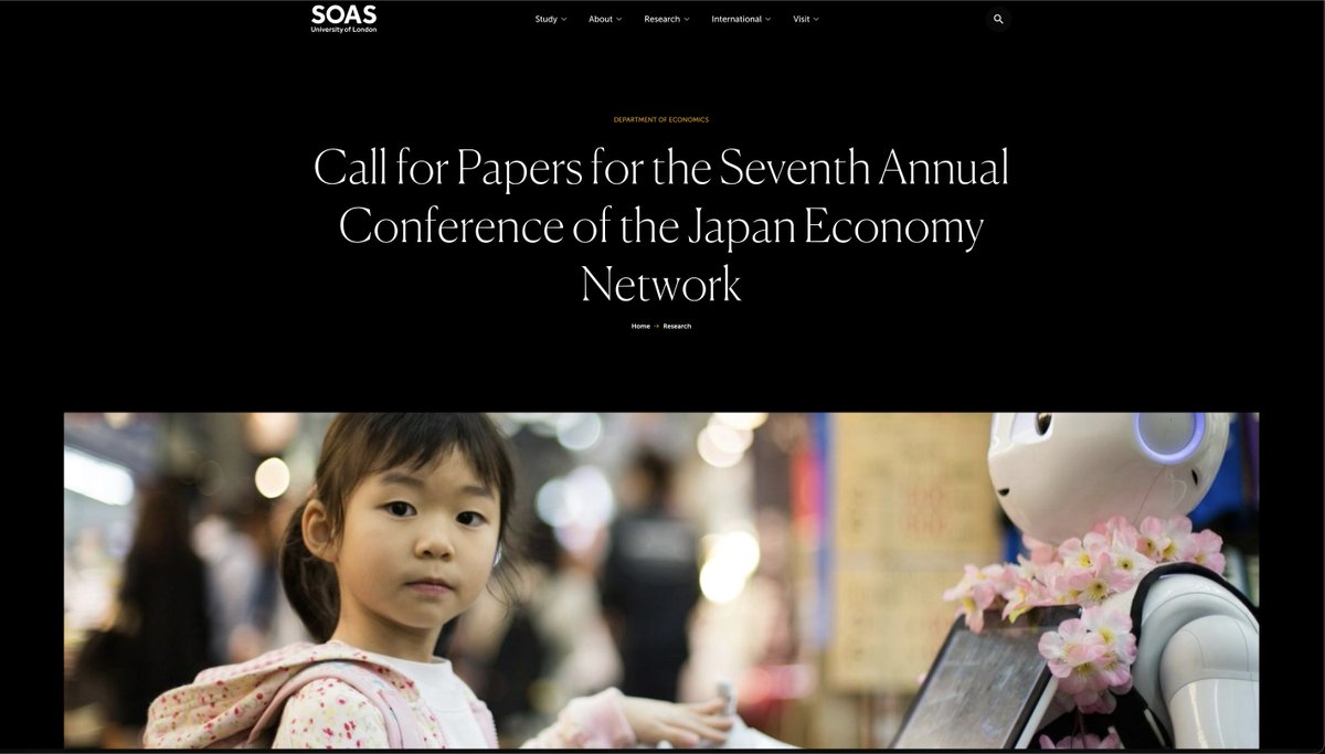 Uli Volz (@ulivolz) on Twitter photo To everyone working on the Japanese economy: The call for papers for the Seventh Annual Conference of the Japan Economy Network (JEN) is out! 🇯🇵
JEN2025 will be hosted by <a href="/SOAS/">SOAS University of London</a> in London from 28-29 August 2025. Submit your abstract/paper & join us!
👉soas.ac.uk/sites/default/… To everyone working on the Japanese economy: The call for papers for the Seventh Annual Conference of the Japan Economy Network (JEN) is out! 🇯🇵
JEN2025 will be hosted by <a href="/SOAS/">SOAS University of London</a> in London from 28-29 August 2025. Submit your abstract/paper & join us!
👉soas.ac.uk/sites/default/…