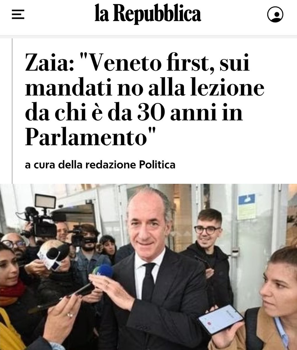 MaxFerrari's tweet photo. #VenetoFirst. Zaia. https://t.co/YKntZQOBGx
