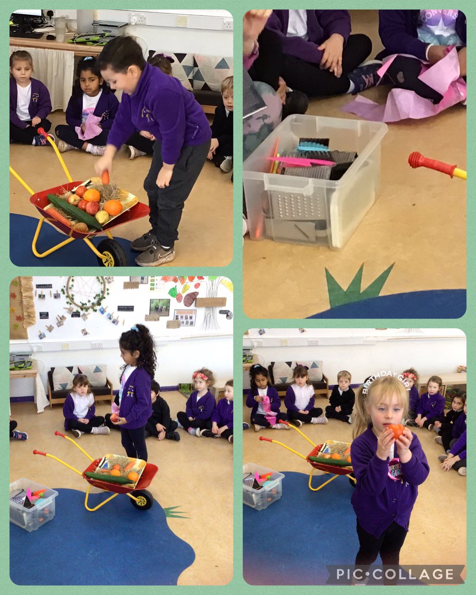 GlasllwchP's tweet photo. Reception has had fun investigating how to process food using juicers , graters and peelers. Look at our faces of concentration! https://t.co/l3dLSNycxf
