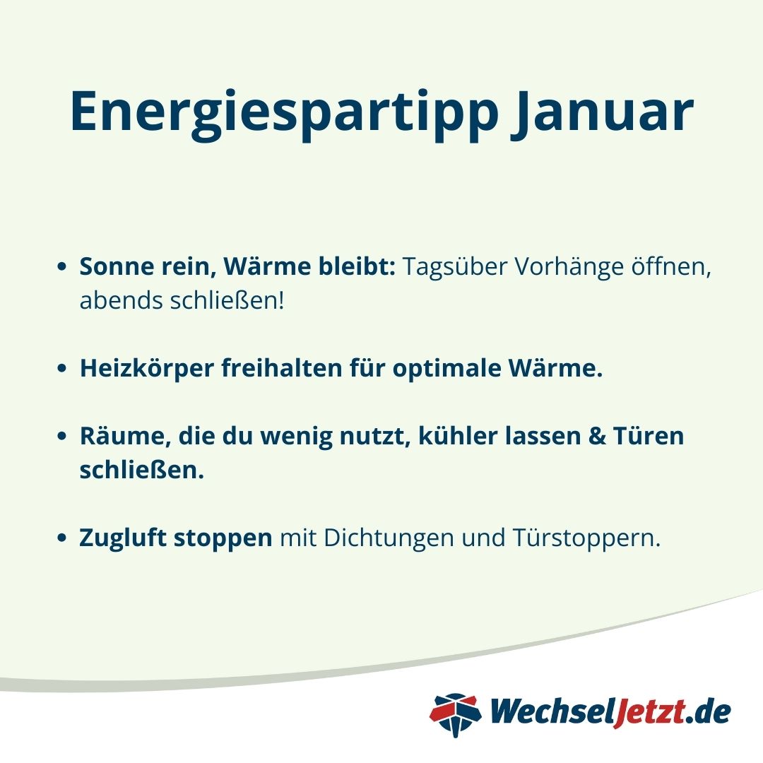 wechseljetzt's tweet photo. Wie kann man im Januar  mit ein paar einfachen Methoden Energie sparen? ⚡ #energiesparen #januar #wechseljetzt https://t.co/OwwcEf0miy