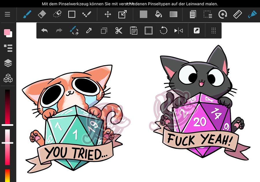 Neue Stickermotive, D20 + Katzen y/n?