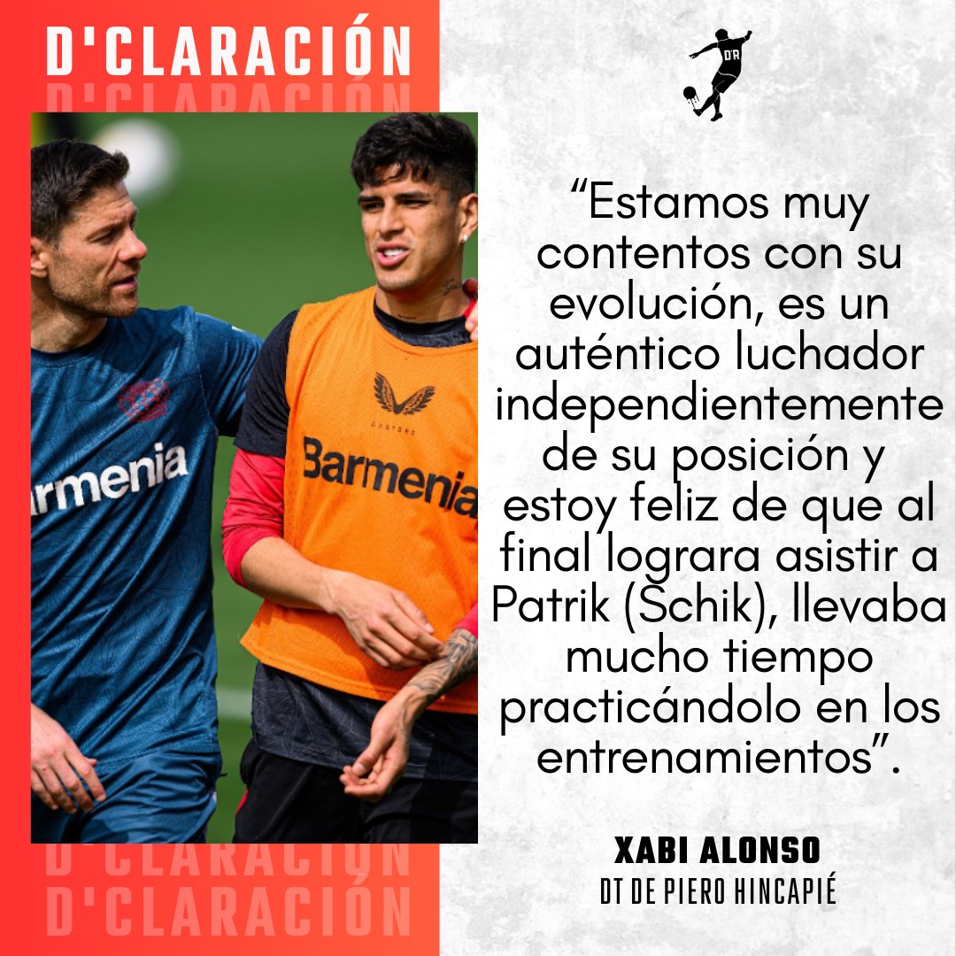 ¡𝐎𝐑𝐆𝐔𝐋𝐋𝐎𝐒𝐎 𝐃𝐄 𝐒𝐔 𝐌𝐔𝐂𝐇𝐀𝐂𝐇𝐎! 🥹

Xabi Alonso se refirió una vez más a Piero Hincapié tras su gran partido del fin de semana pasado. 🗣🔝

El DT del Bayer Leverkusen destacó el trabajo arduo para ser un mejor jugador cada día de nuestro ecuatoriano. 🇪🇨💪🏼🏟⚽️