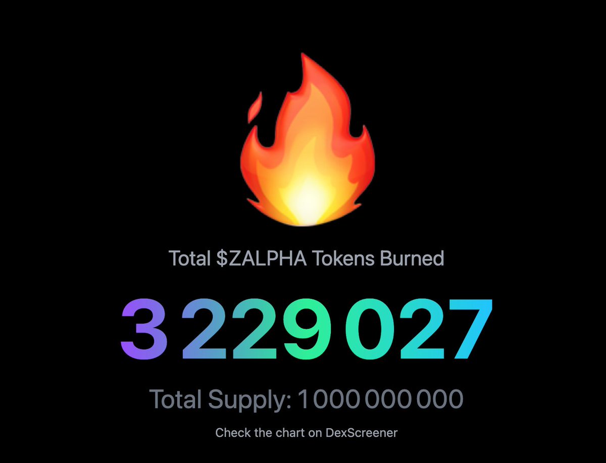 $ZALPHA 

Our 'burn-to-access' mechanism is actively decreasing supply.

Time to experience the power of our bots and AI agent.

👉 t.me/ZapAlpha_Invit… 👈

Smarter trading starts now.