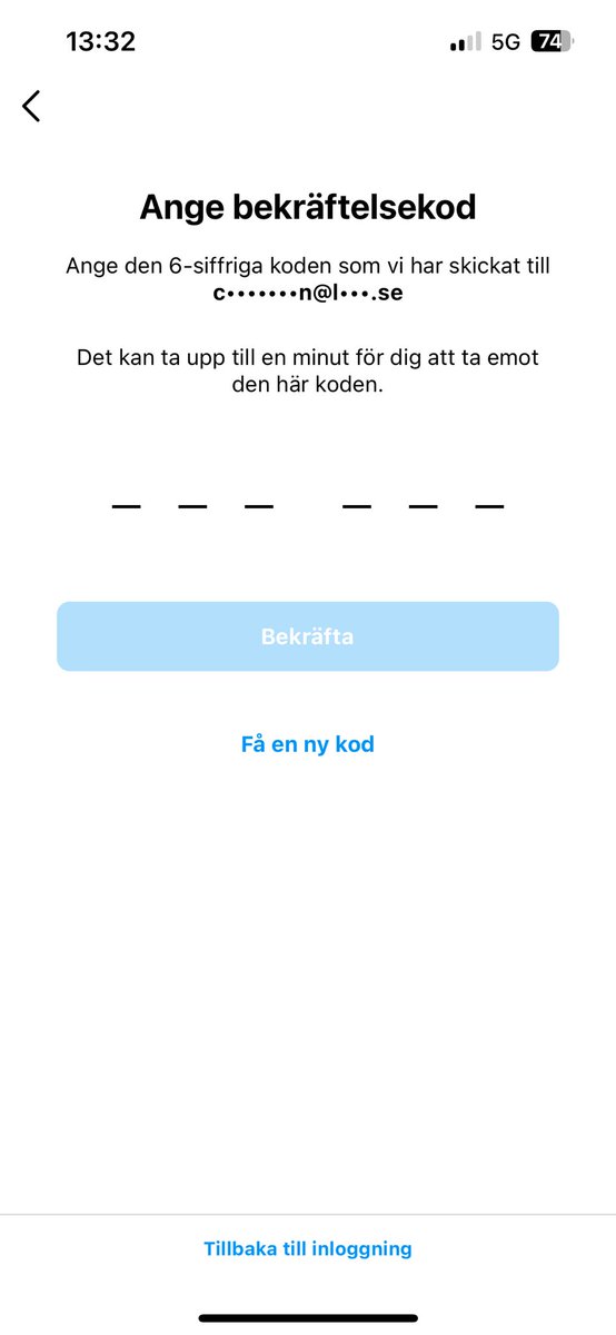 Lundgren90's tweet photo. @instagram 
Why the f**k isn’t this code being sent?!
Need to verify that this is my account! https://t.co/ZlmO7YwLQg