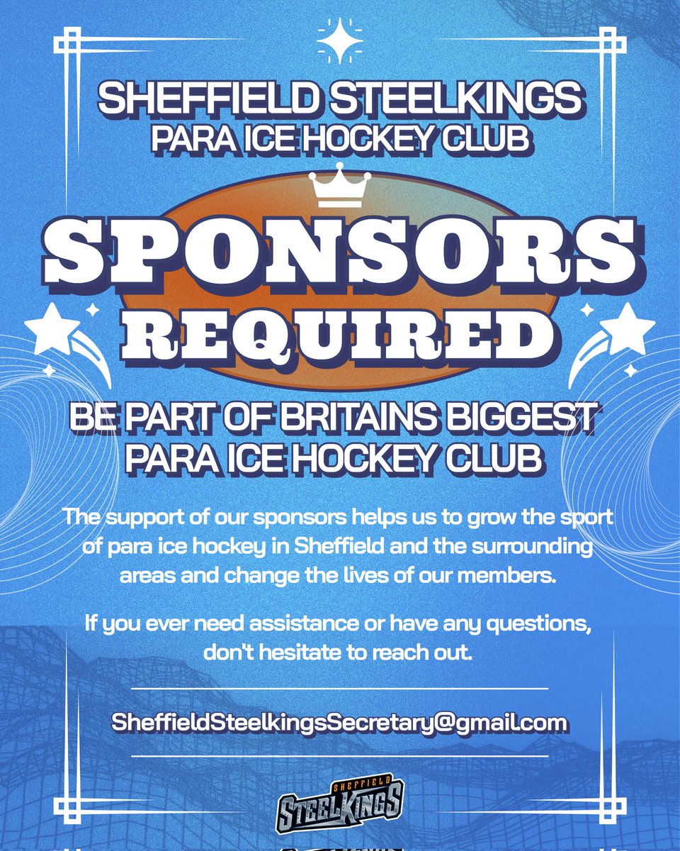 Can you help?....

facebook.com/share/p/1EHcfi…

#HailToTheKings 👑 
#SheffieldSteelkings #ParaIceHockey 

#ParaSport #GrowingTheGame #HockeyIsForEveryone #SledgeHockey #SledHockey #IceHockey #HockeyFamily #Sheffield #Yorkshire