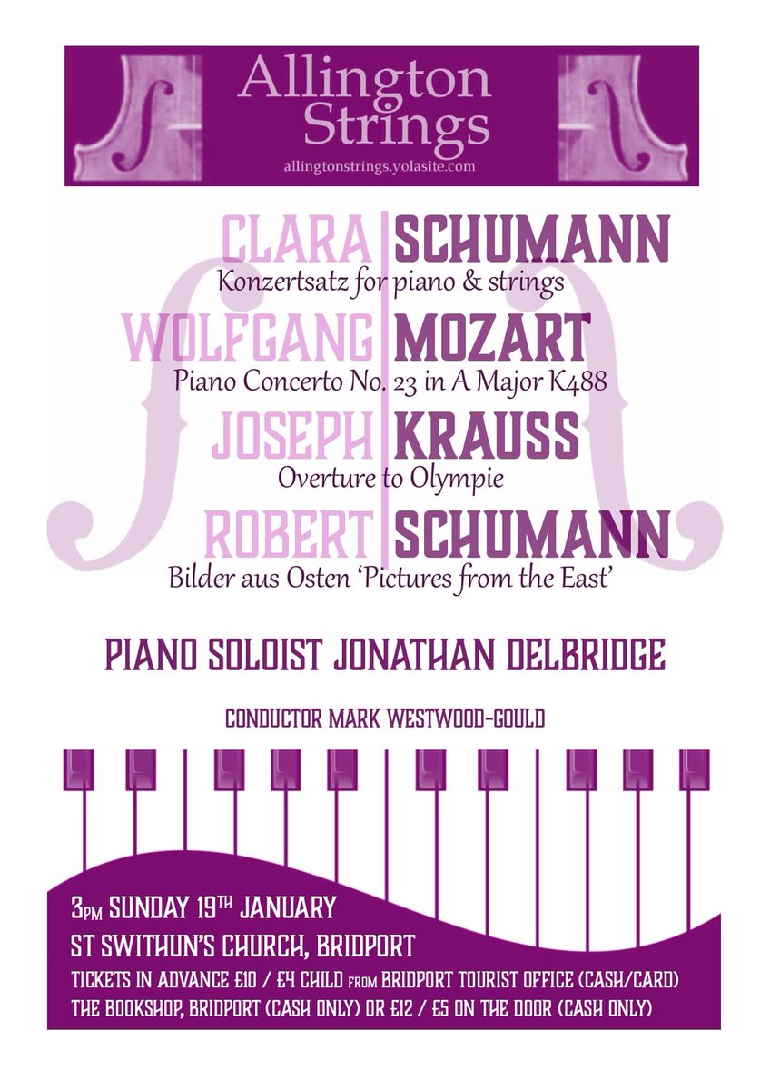 JDelbridgeMusic's tweet photo. I'm looking forward to performing with Allington Strings in concerts to include the Clara Schumann Konzertsatz and Mozart's much-loved Piano Concert K.488. For full details visit https://t.co/ODf06rRxZg https://t.co/2scmHUBktf