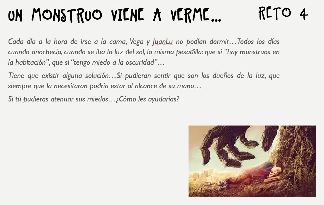 💥"Cuando un monstruo viene a verme..." ¿Qué harías para vencer los miedos en la oscuridad? Mis futuros genios de #RobóticaExtraescolar con <a href="/bitbloq/">Bitbloq</a> e imaginación convertirán este reto en Innovación. #MagiaSTEAM #Challenge