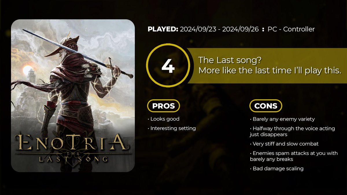 FerrumCrowGame's tweet photo. Nah. #games #review #Enotria #indiegame https://t.co/xW5BBJ61ut